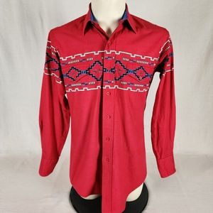 Roper Red Western Men's Shirt (Medium)